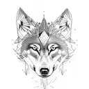 wolf and indian tattoo design idea