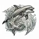 dolphin leaping tattoo design idea