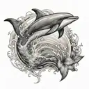 dolphin leaping tattoo design idea
