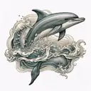 dolphin leaping tattoo design idea