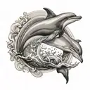 dolphin leaping tattoo design idea