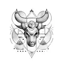 Design a tattoo combining elements of Pisces, Taurus, and Virgo in a celestial theme tattoo design idea