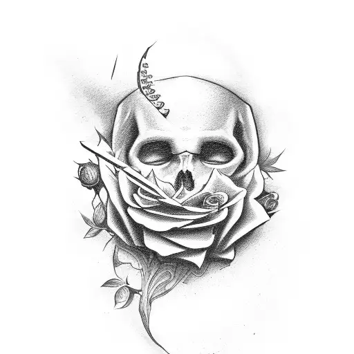 angels, roses, guns, money  tattoo design idea