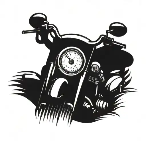 motorcycle theme flash tattoo design idea