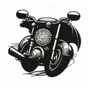 motorcycle theme flash tattoo design idea