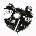 motorcycle theme flash tattoo design idea