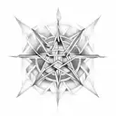 pentagram with flames tattoo design idea
