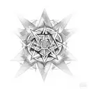 pentagram with flames tattoo design idea