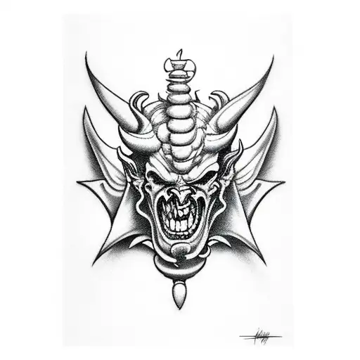 Satan jester tattoo design idea