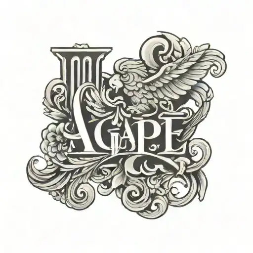 agape written in Greek tattoo design idea