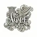 agape written in Greek tattoo design idea