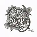 agape written in Greek tattoo design idea