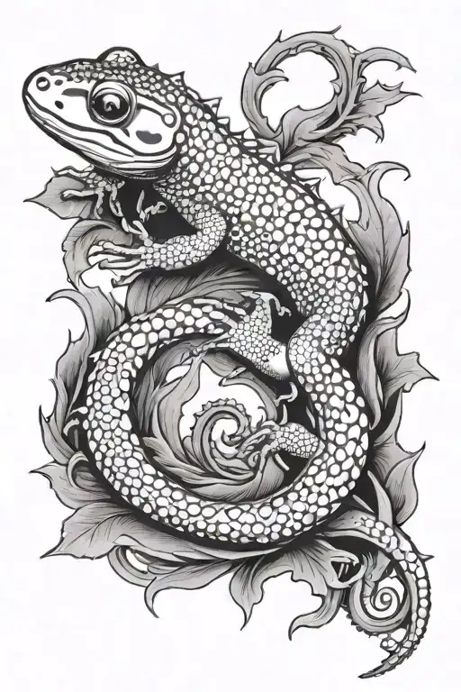 Salamander tattoo design idea