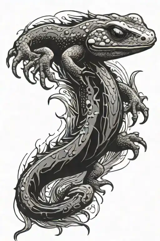 Salamander tattoo design idea