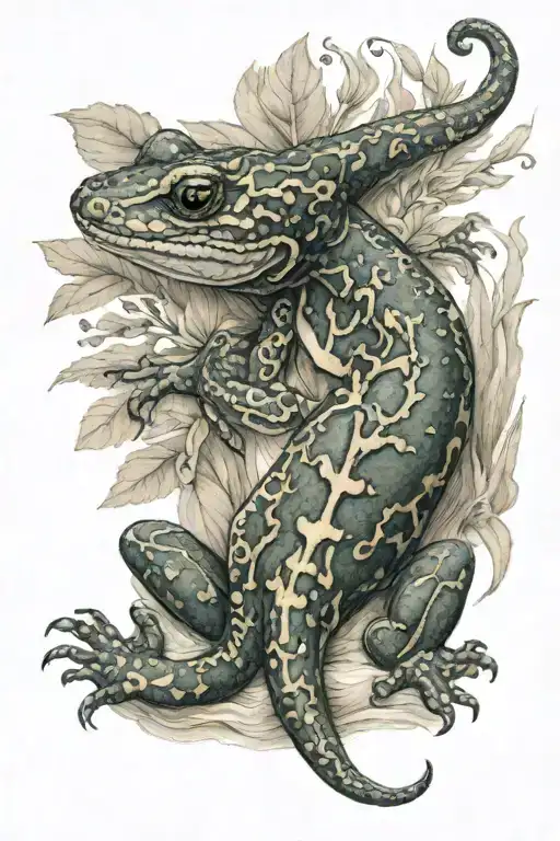 salamander tattoo design idea