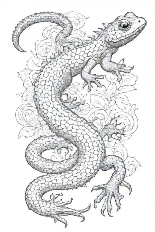 Realistic salamander tattoo design idea