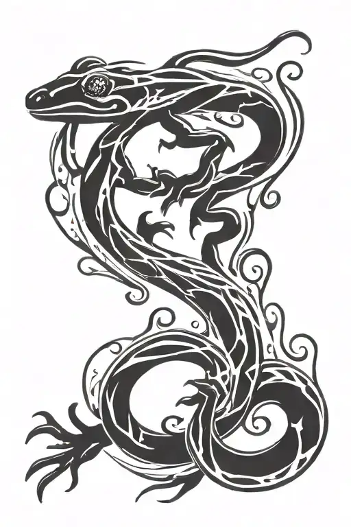 salamander animal tattoo design idea
