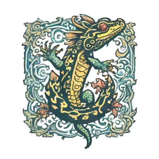 Salamander tattoo design idea