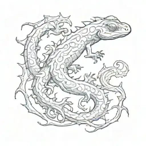 salamander tattoo design idea