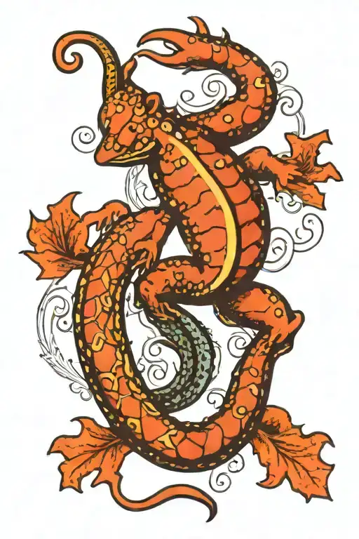 Salamander tattoo design idea