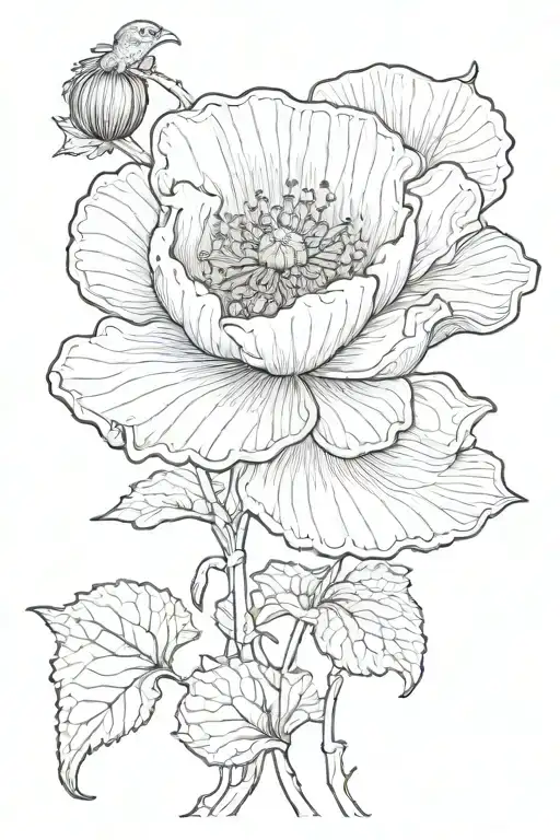 poppy with salamander tattoo design idea