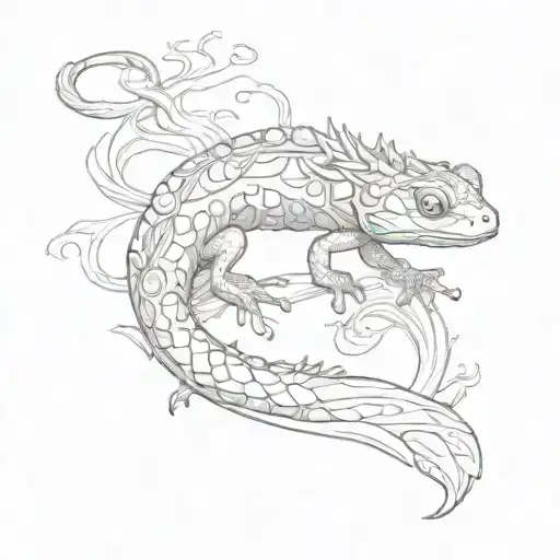 salamander symbol of rebirth tattoo design idea