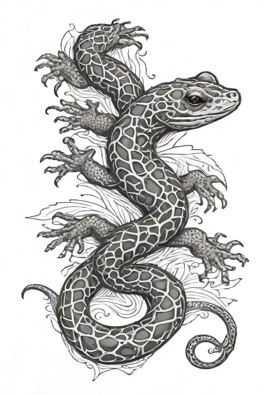 Salamander tattoo design idea