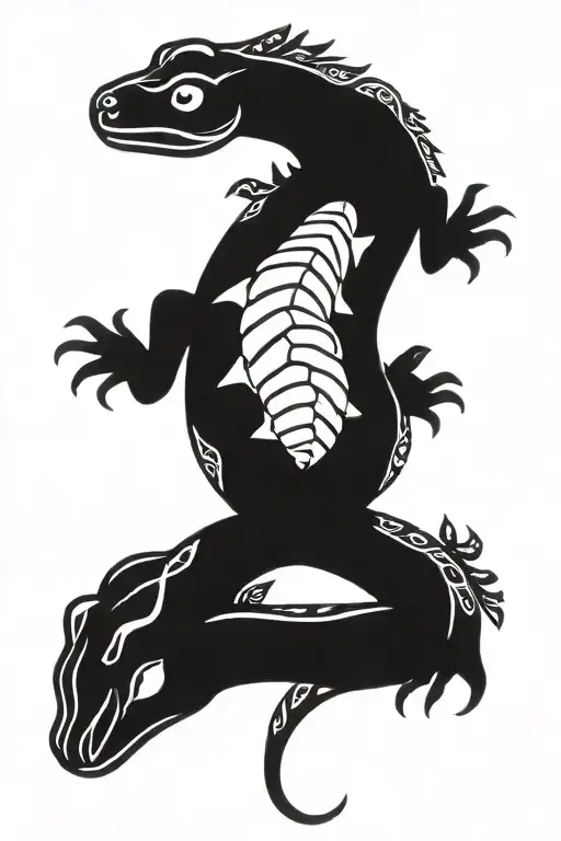 salamander animal tattoo design idea