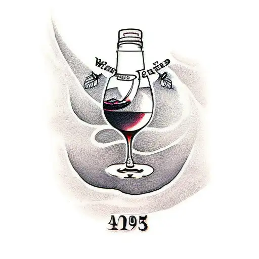 wine glass tattoo design idea