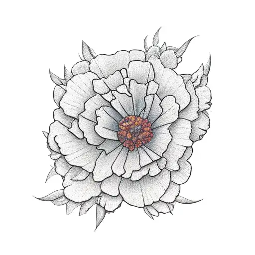 A delicate wine glass filled with marigold petals tattoo design idea