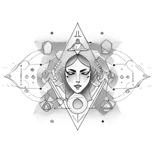 libra constellation tattoo design idea