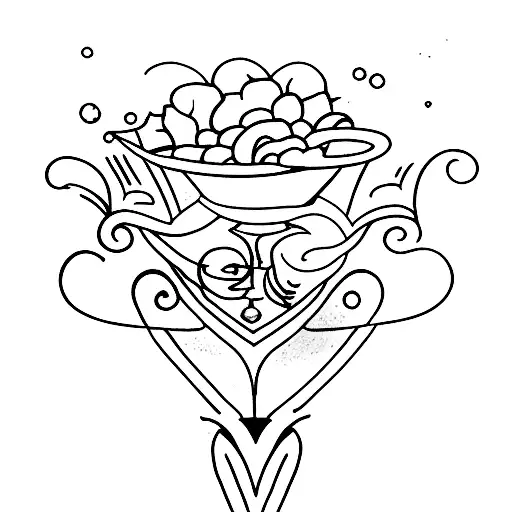 wine glass tattoo design idea