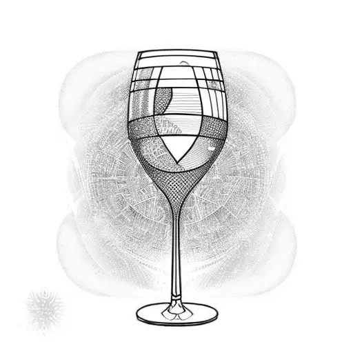 wine glass tattoo design idea