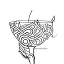wine glass tattoo design idea