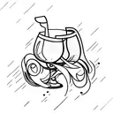 wine glass tattoo design idea