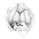 wine glass tattoo design idea