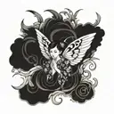 butterfly angel tattoo design idea
