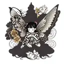 butterfly angel tattoo design idea