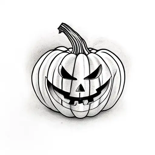 ghost pumpkin halloween tattoo design idea