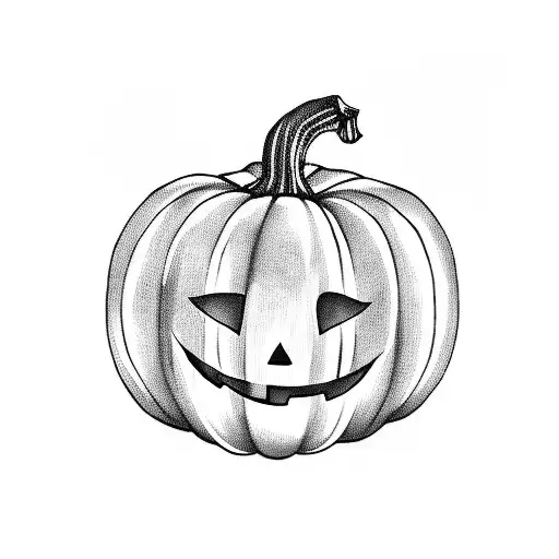 ghost pumpkin halloween tattoo design idea