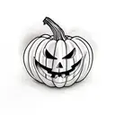 ghost pumpkin halloween tattoo design idea