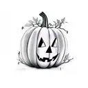 ghost pumpkin halloween tattoo design idea