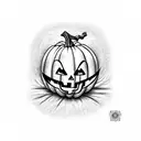 ghost pumpkin halloween tattoo design idea