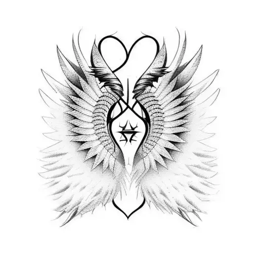 Hip hop lyrics with angel wings tattoo design idea