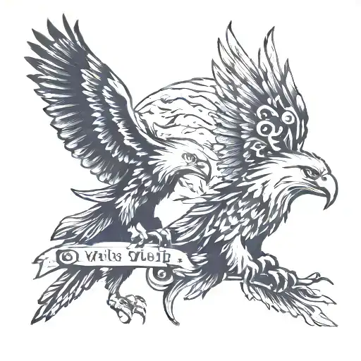 eagle and wolf in one frame quote tatto  tattoo design idea