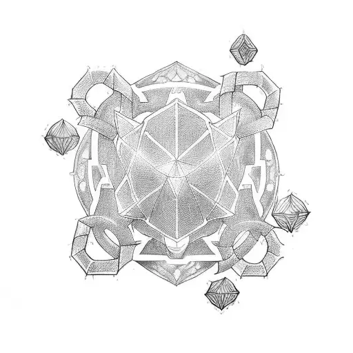 Metatrons cube armor tattoo design idea