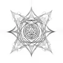 Metatrons cube armor tattoo design idea