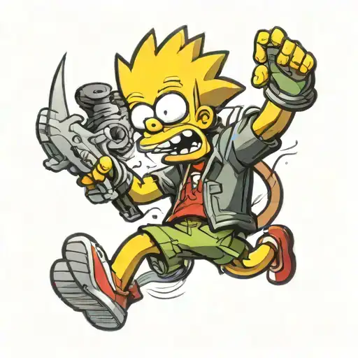 Bart Simpson Ben 10 Dexter tattoo design idea