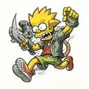 Bart Simpson Ben 10 Dexter tattoo design idea