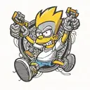 Bart Simpson Ben 10 Dexter tattoo design idea